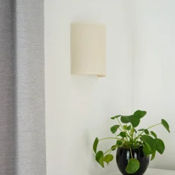 Wandlamp Celine, beige, stof, E27
