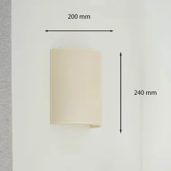 Wandlamp Celine, beige, stof, E27