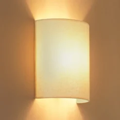 Wandlamp Celine, beige, stof, E27