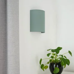 Wandlamp Celine, salie, stof, E27