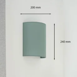 Wandlamp Celine, salie, stof, E27