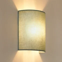 Wandlamp Celine, salie, stof, E27