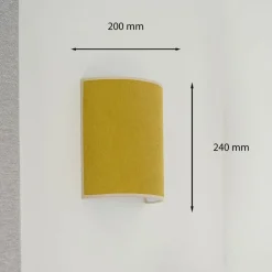 Wandlamp Celine, Soro, mosterdgeel, stof, E27