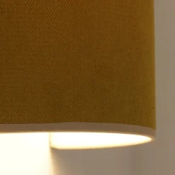 Wandlamp Celine, Soro, mosterdgeel, stof, E27