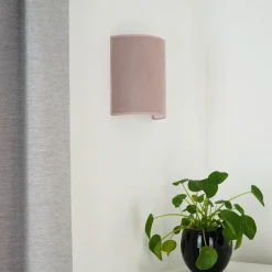 Wandlamp Celine, Soro, roze, stof, E27