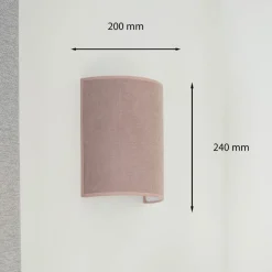 Wandlamp Celine, Soro, roze, stof, E27