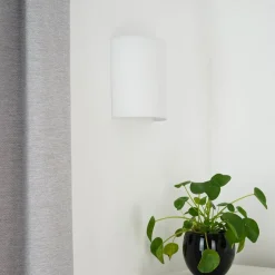 Wandlamp Celine, wit, stof, E27