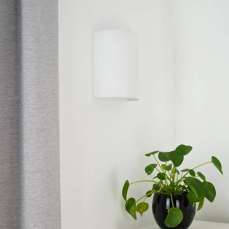 Wandlamp Celine, wit, stof, E27