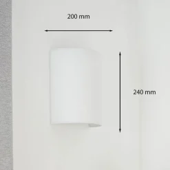 Wandlamp Celine, wit, stof, E27