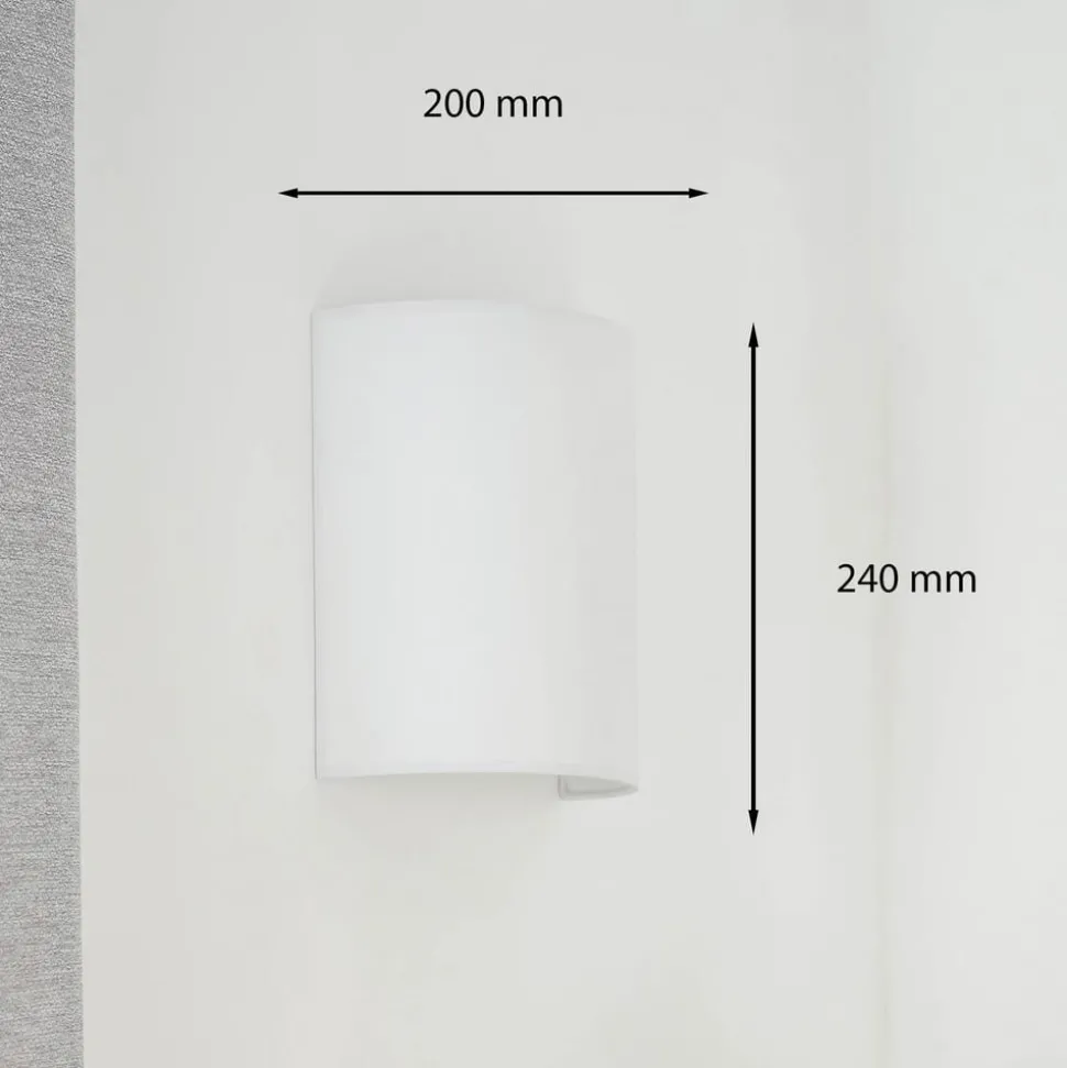 Wandlamp Celine, wit, stof, E27