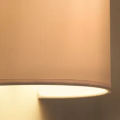 Wandlamp Celine, wit, stof, E27