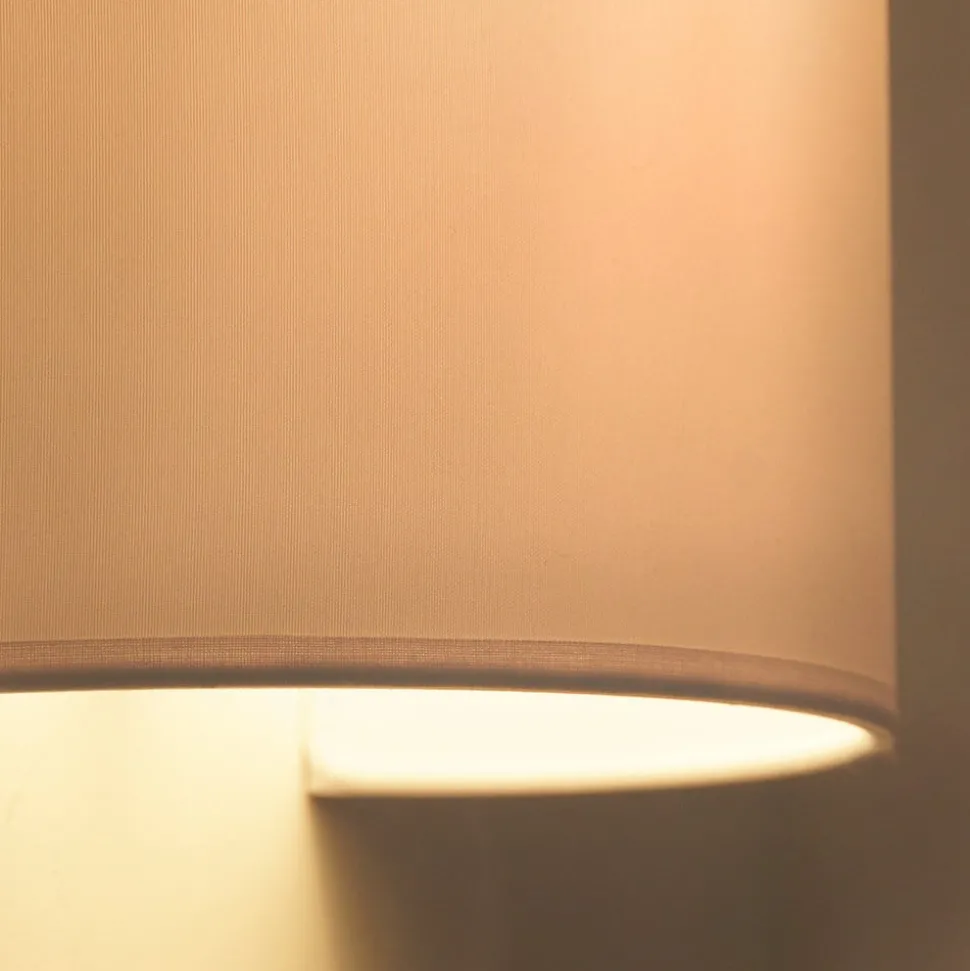 Wandlamp Celine, wit, stof, E27