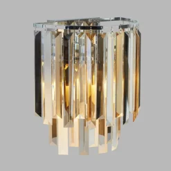 Wandlamp Clarissa met kristallen prisma's