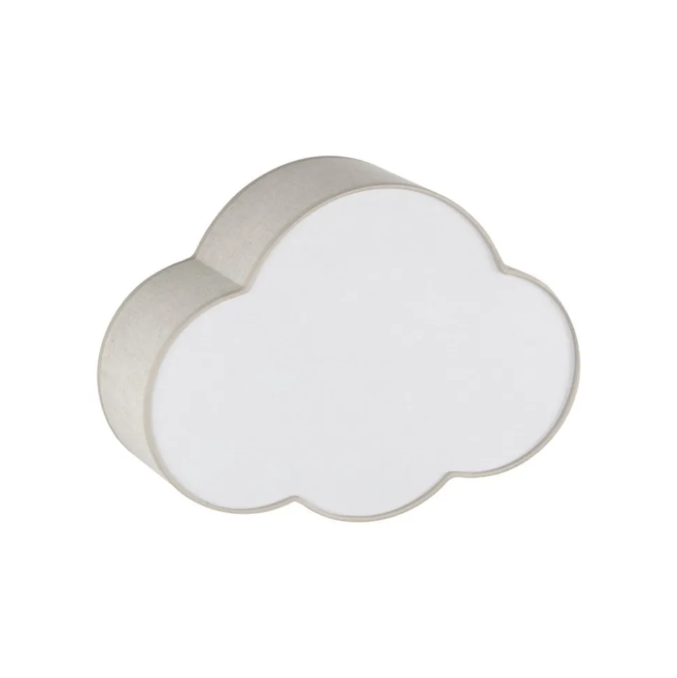 Wandlamp Cloud, beige, 43 cm breed, textiel, wolk, E27
