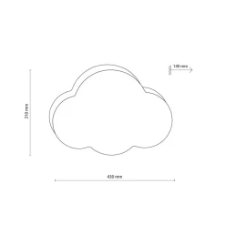 Wandlamp Cloud, beige, 43 cm breed, textiel, wolk, E27