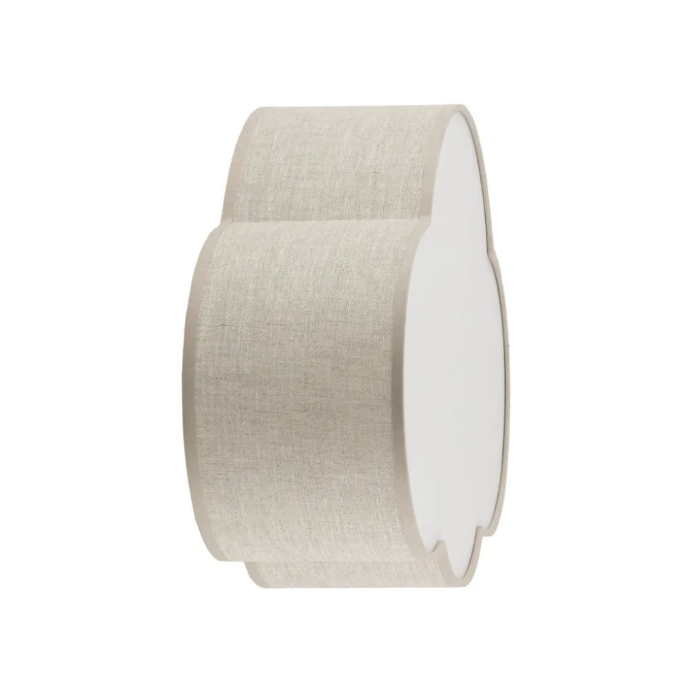 Wandlamp Cloud, beige, 43 cm breed, textiel, wolk, E27