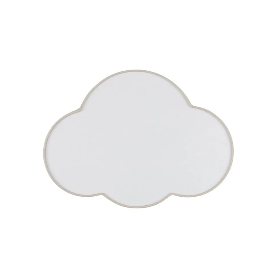 Wandlamp Cloud, beige, 43 cm breed, textiel, wolk, E27