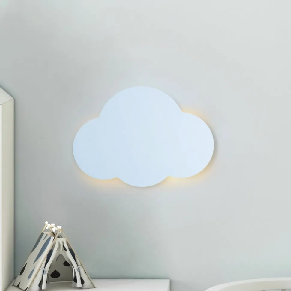 Wandlamp Cloud, blauw, staal, indirect licht, 38 x 27 cm