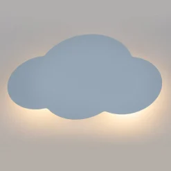 Wandlamp Cloud, blauw, staal, indirect licht, 38 x 27 cm