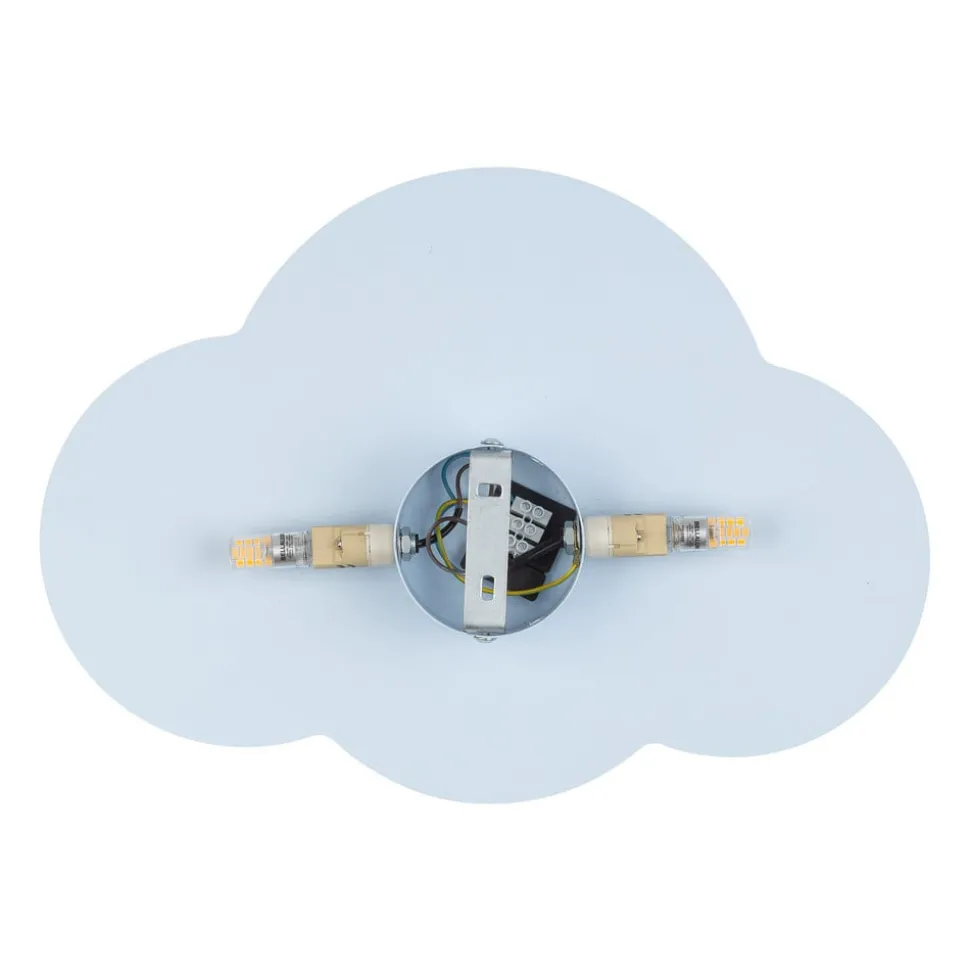 Wandlamp Cloud, blauw, staal, indirect licht, 38 x 27 cm