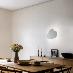 Wandlamp Cloud, grijs, 38 cm breed, metaal, wolk, G9