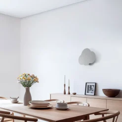 Wandlamp Cloud, grijs, 38 cm breed, metaal, wolk, G9