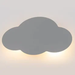 Wandlamp Cloud, grijs, 38 cm breed, metaal, wolk, G9