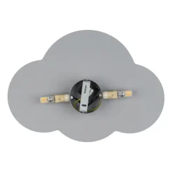 Wandlamp Cloud, grijs, 38 cm breed, metaal, wolk, G9
