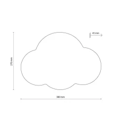 Wandlamp Cloud, roze, 38 cm breed, metaal, wolk, G9