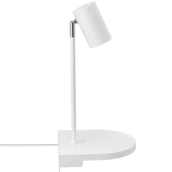 Wandlamp Cody, met legbord en USB-poort, wit