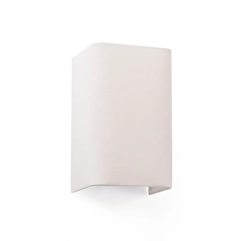 Wandlamp Cotton, hoekig, 20 x 12 cm, beige