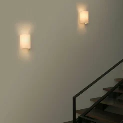 Wandlamp Cotton, hoekig, 20 x 12 cm, beige