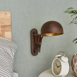 Wandlamp Curtis, roestkleurig, verstelbaar, 57 cm, E14