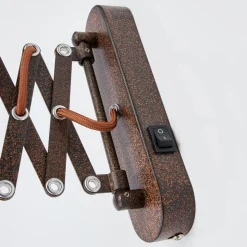 Wandlamp Curtis, roestkleurig, verstelbaar, 57 cm, E14