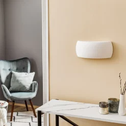 Wandlamp Curve up/down van wit keramiek