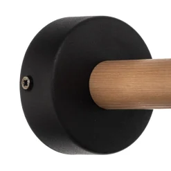 Wandlamp Deva Nature, textiel, hout