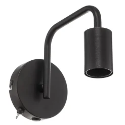 Wandlamp Diallo zonder kap zwart mat