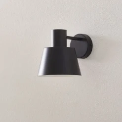 Wandlamp Dunka van metaal, 1-lamp, zwart