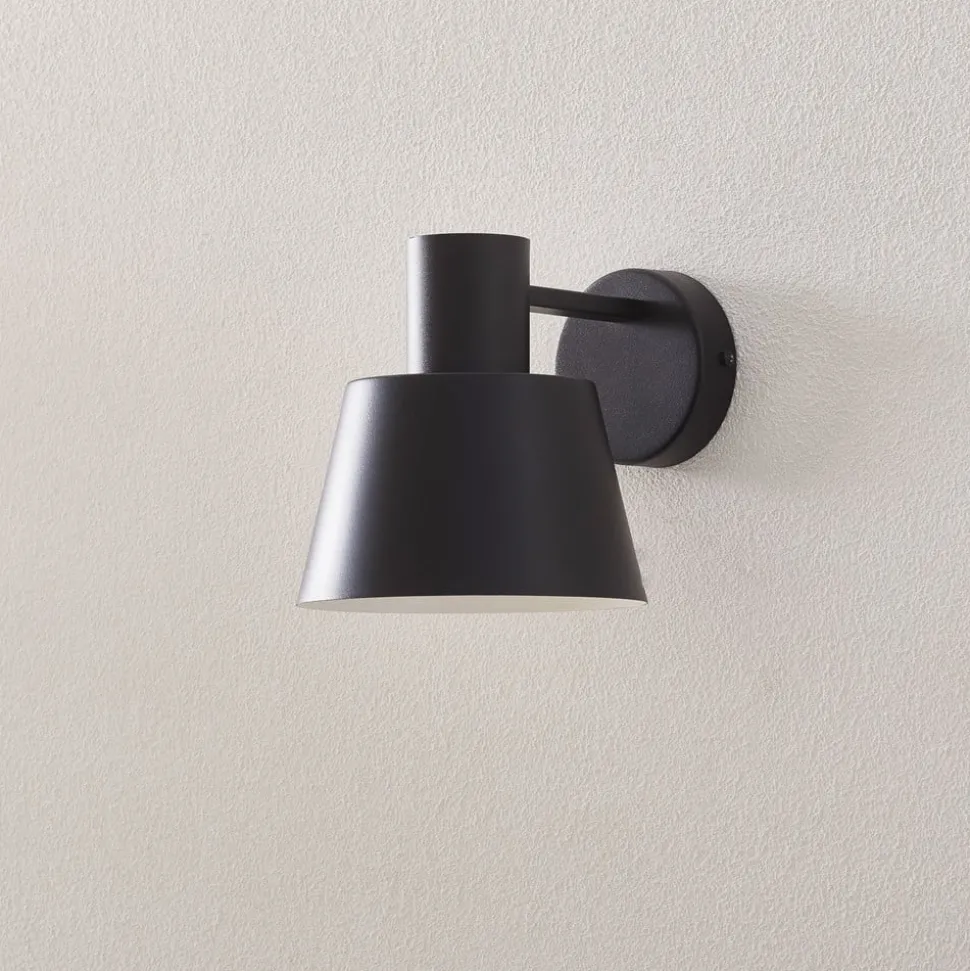 Wandlamp Dunka van metaal, 1-lamp, zwart