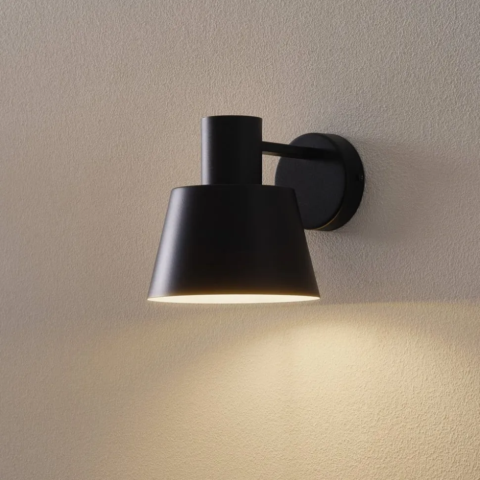 Wandlamp Dunka van metaal, 1-lamp, zwart