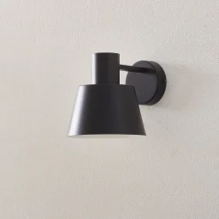 Wandlamp Dunka van metaal, 1-lamp, zwart