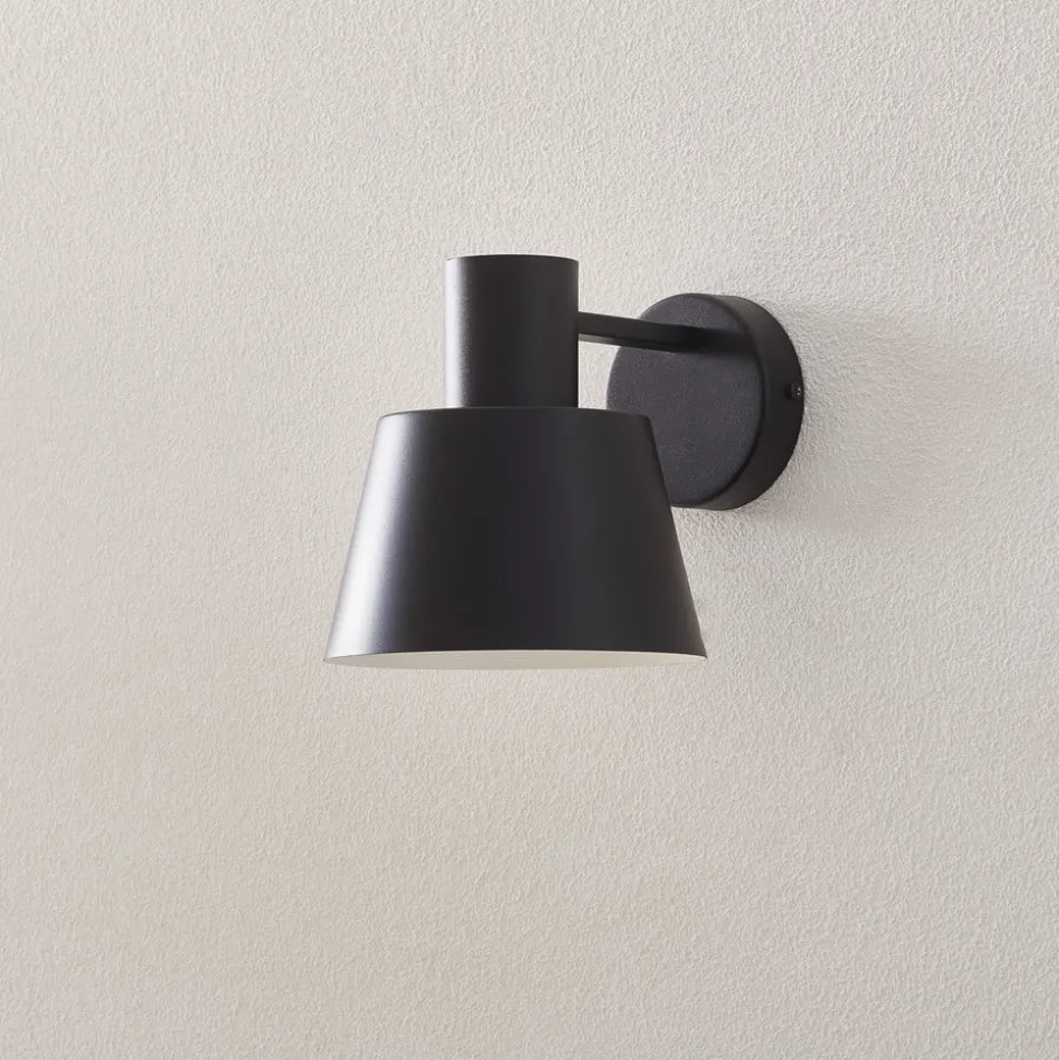 Wandlamp Dunka van metaal, 1-lamp, zwart