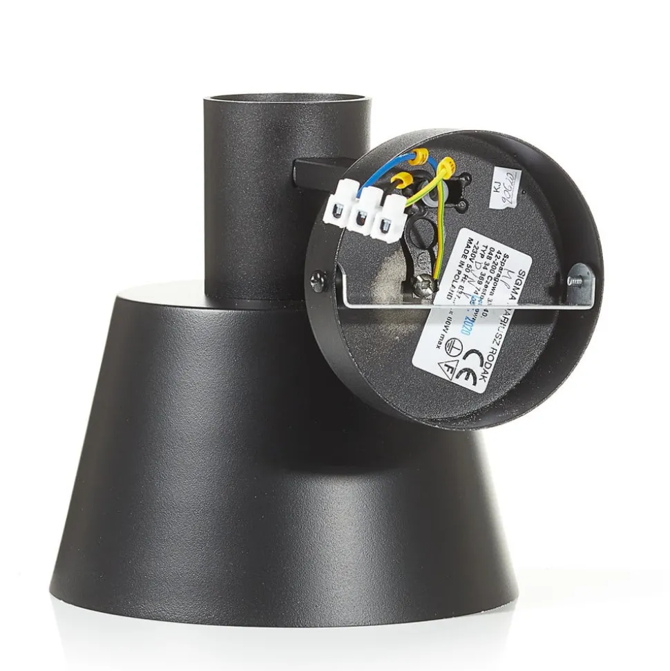 Wandlamp Dunka van metaal, 1-lamp, zwart