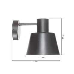 Wandlamp Dunka van metaal, 1-lamp, zwart