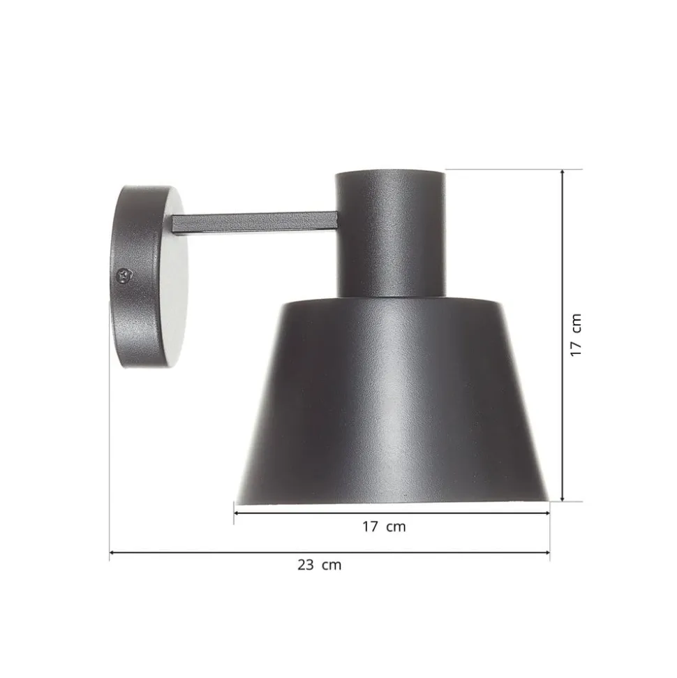 Wandlamp Dunka van metaal, 1-lamp, zwart