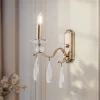 Wandlamp Elizabeth, hoogte 30 cm metaal/kristal goud antiek