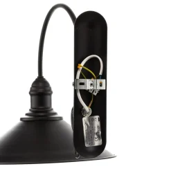 Wandlamp Elmo, zwart gelakt