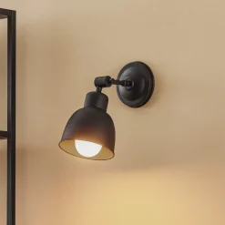 Wandlamp Emoti, 1-lamp, zwart