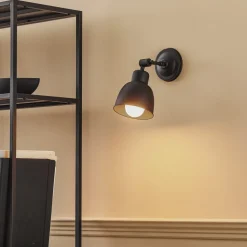 Wandlamp Emoti, 1-lamp, zwart