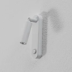 Wandlamp Enzo Long, wit, metaal, 22 cm, verstelbaar, G9